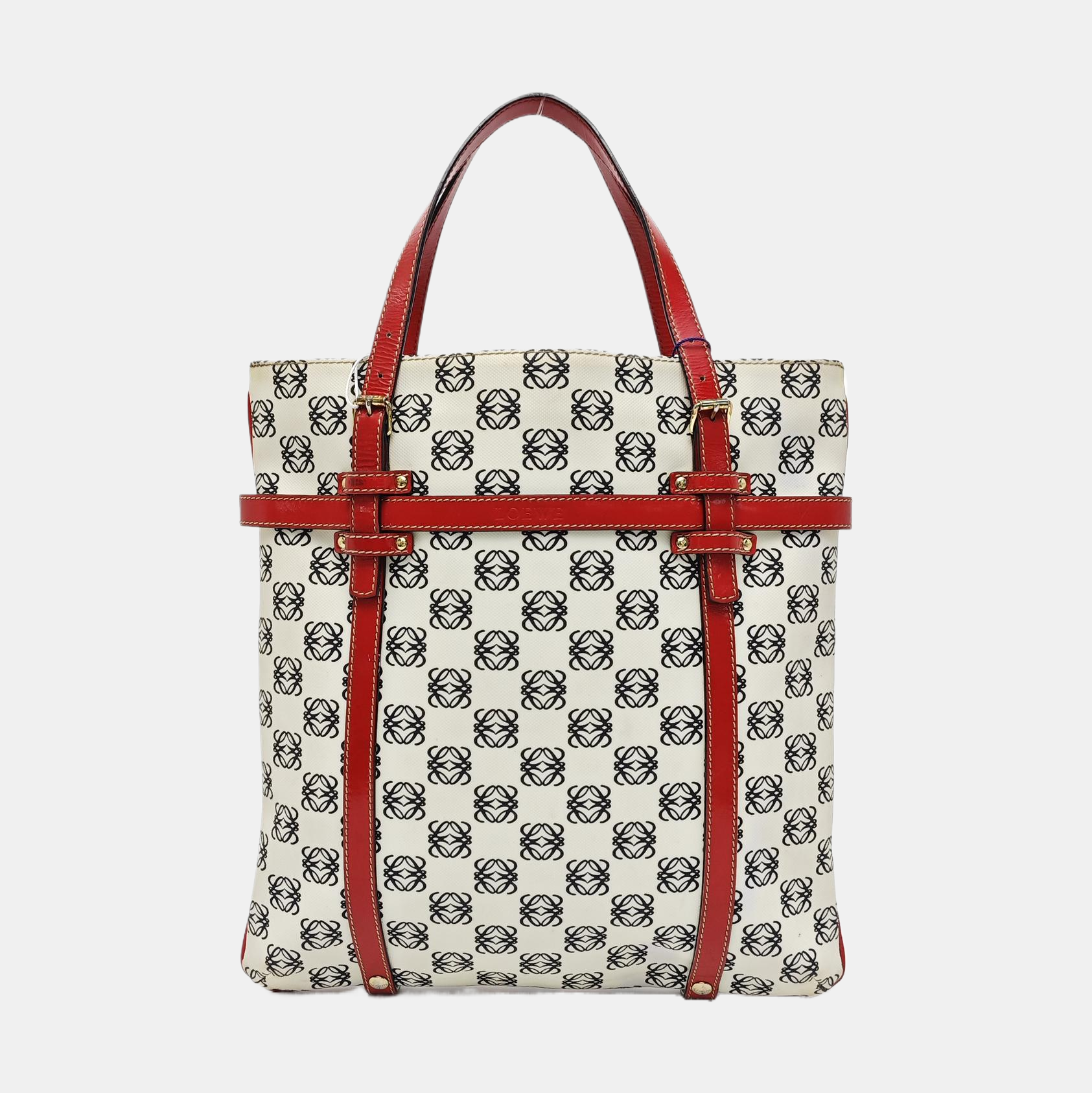Monogram Coated Canvas Tote Bag Beige