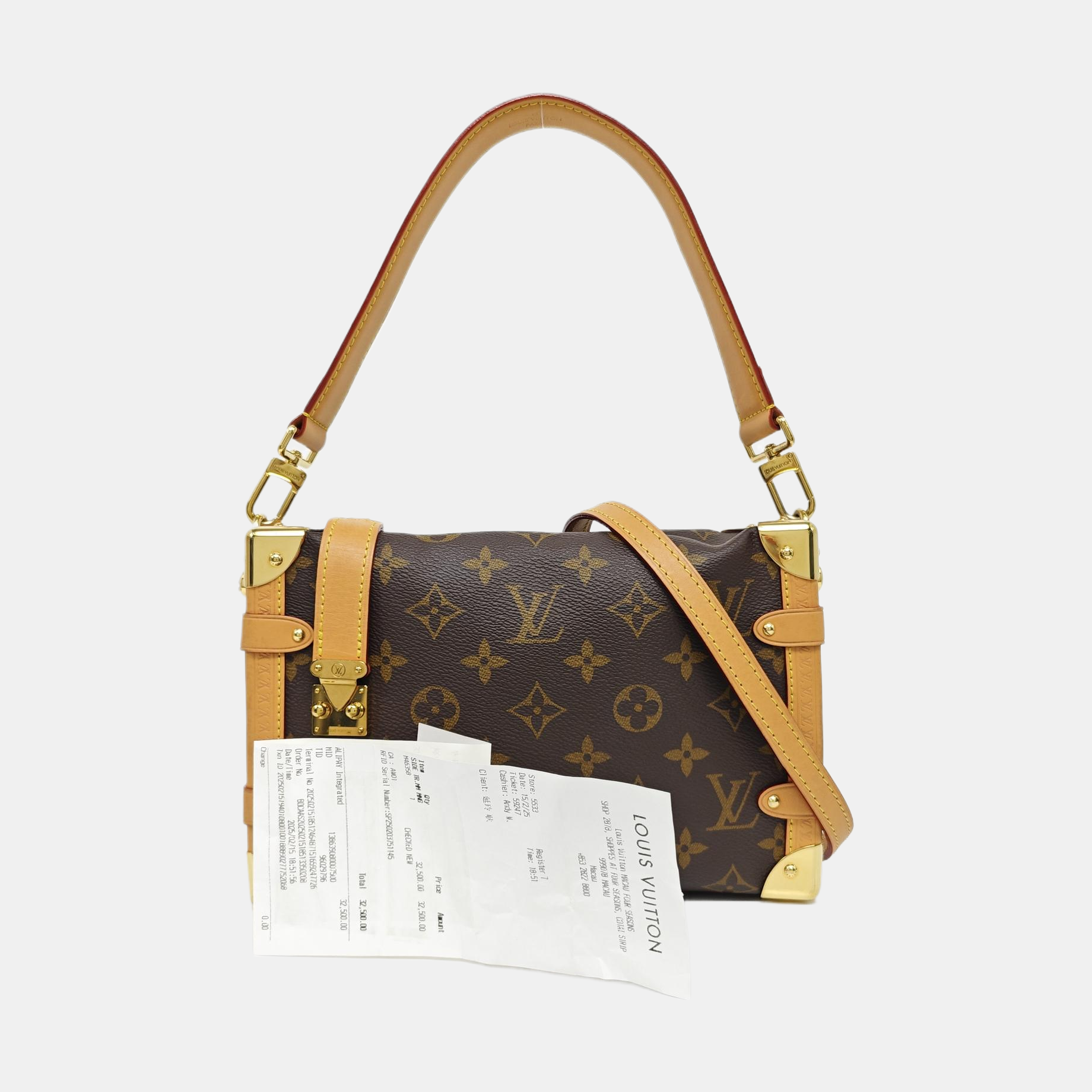 SIDE TRUNK MM Monogram Coated Canvas Brown
