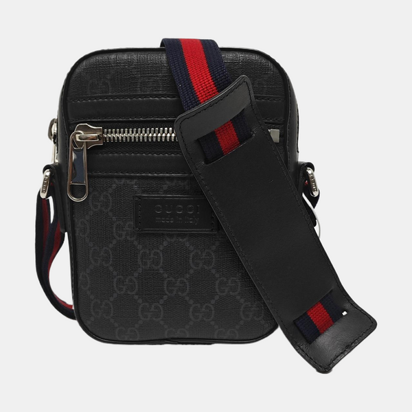 GG Supreme Small Monogram Coated Canvas Black