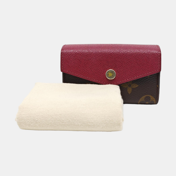 MARIE LOU Monogram Coated Canvas Brown Card Holder