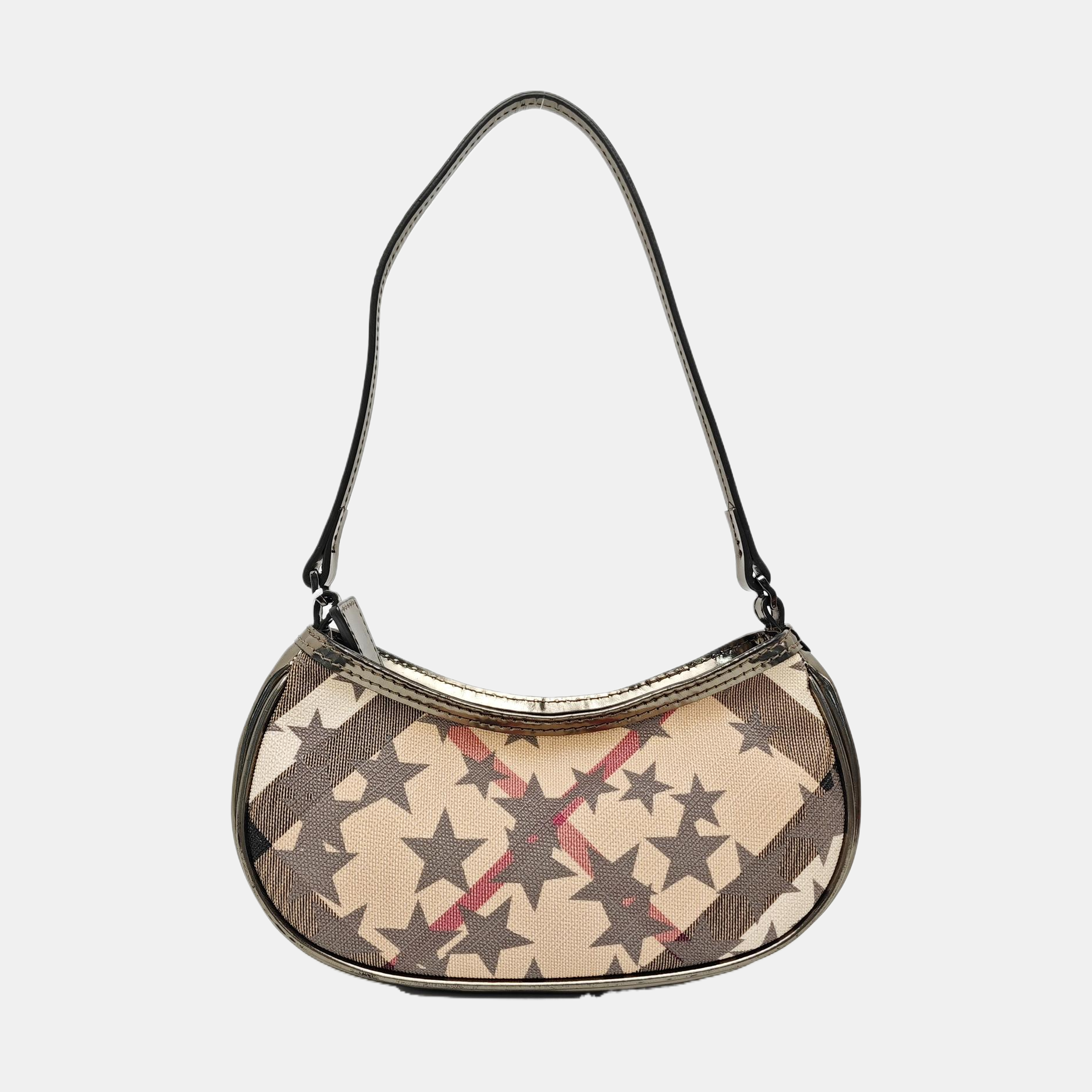 Coated Canvas Top Handle Bag Beige