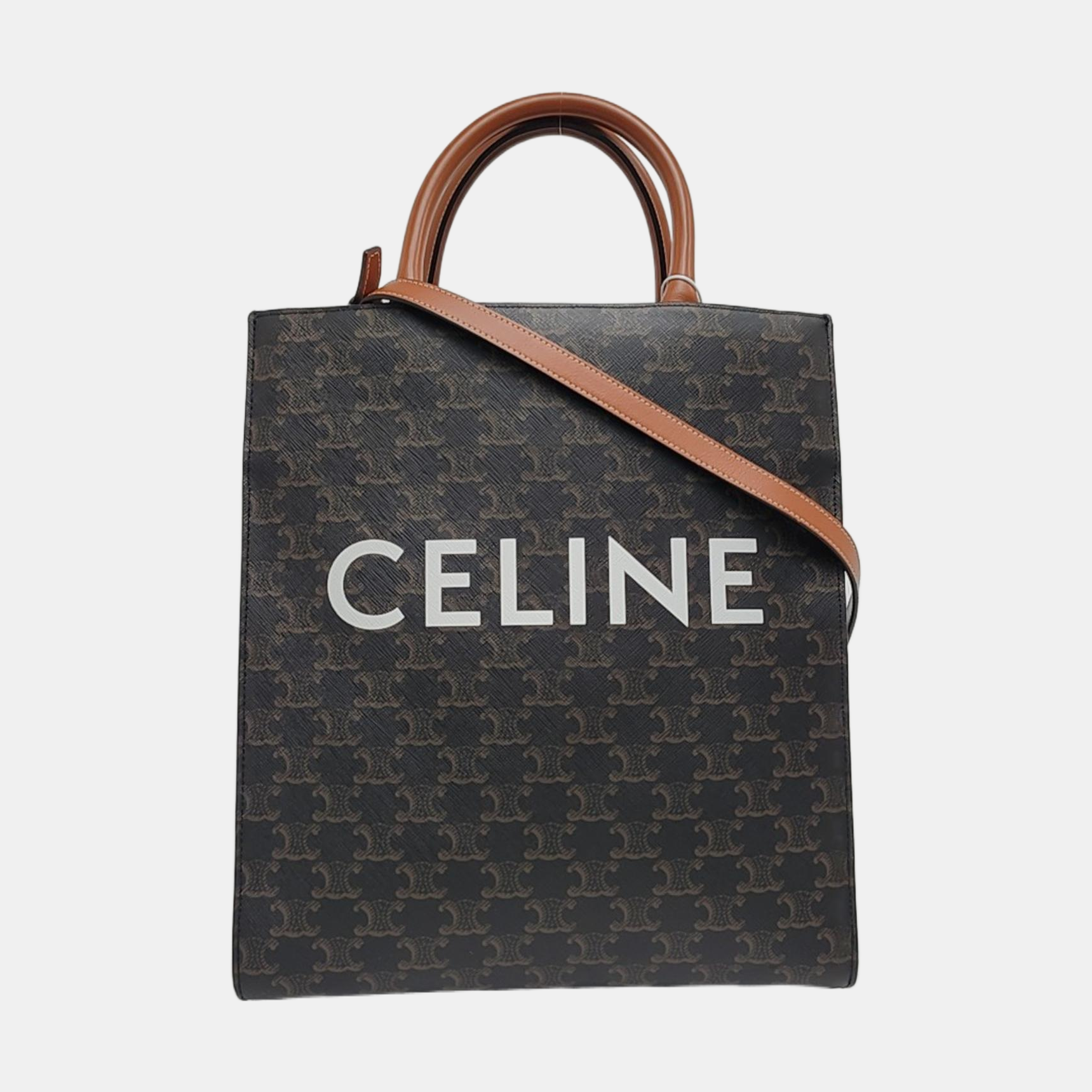 CABAS CELINE Small Coated Canvas Brown