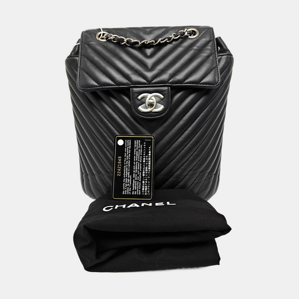 URBAN SPIRIT Small Chevron Calfskin Black