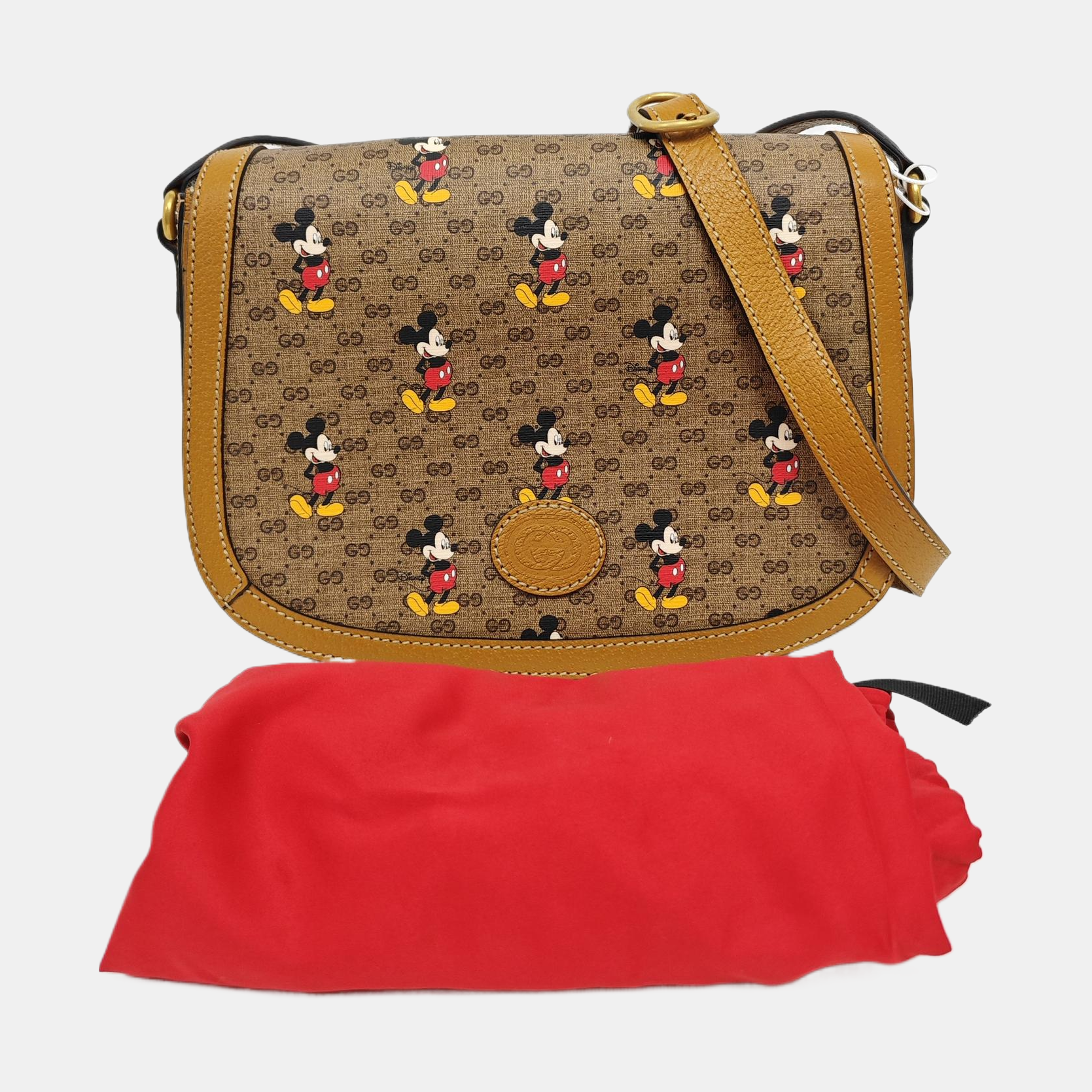 Disney X Gucci Small Monogram Coated Canvas Brown