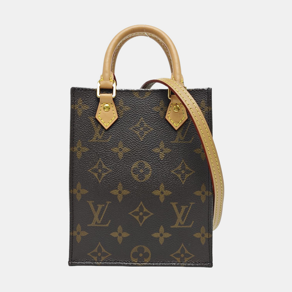 SAC PLAT Mini Monogram Coated Canvas Brown