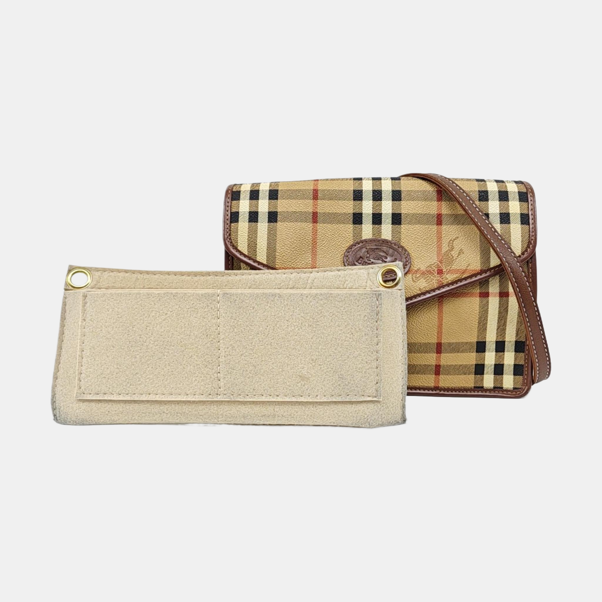 Coated Canvas Shoulder Bag Brown