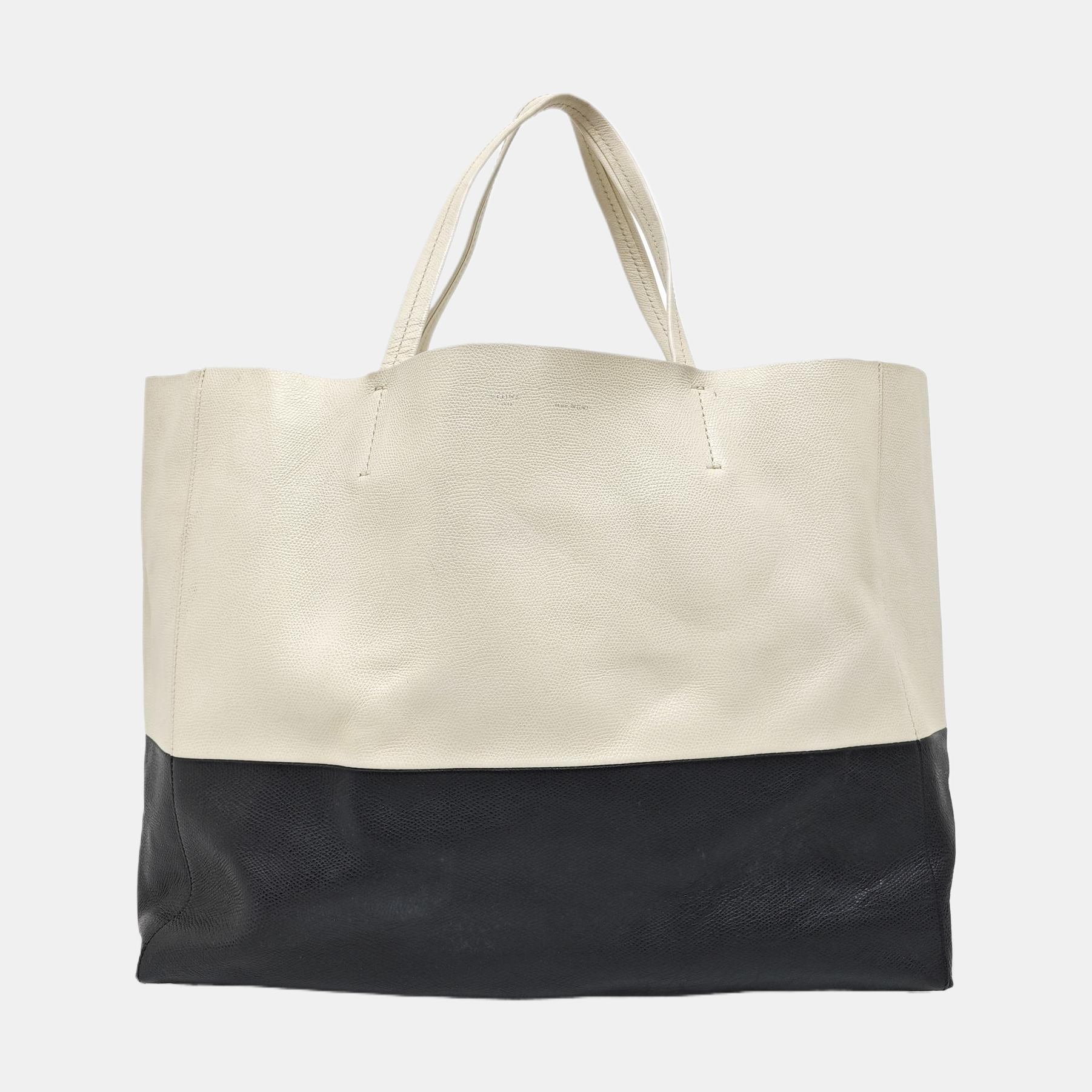 HORIZONTAL CABAS Calfskin White