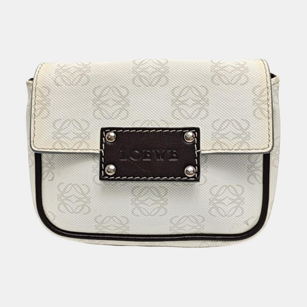 Monogram Coated Canvas Clutch White