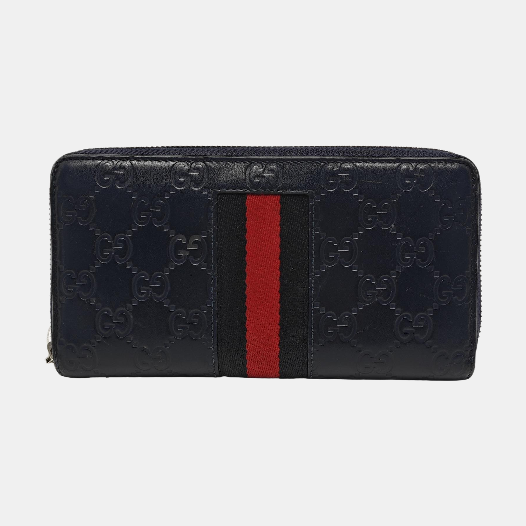 Signature Monogram Calfskin Blue Wallet