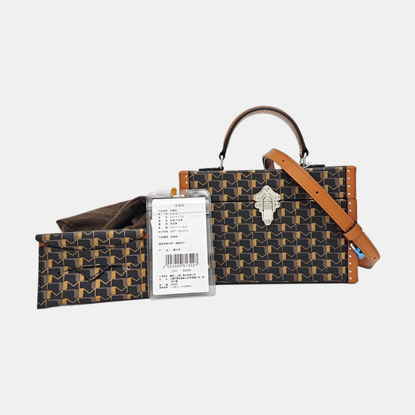 Coated Canvas Shoulder Bag Brown