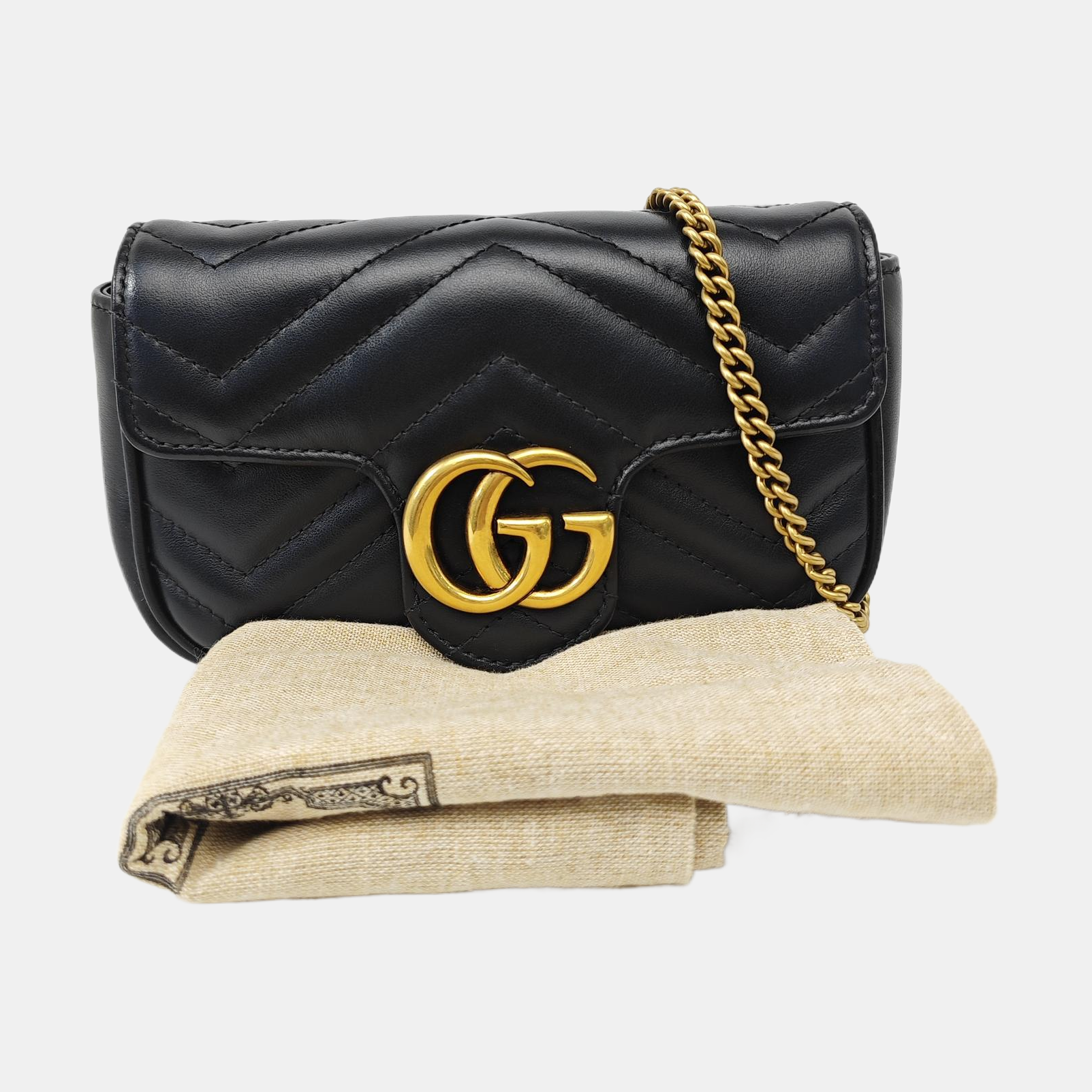 GG Marmont Mini Quilted Calfskin Black