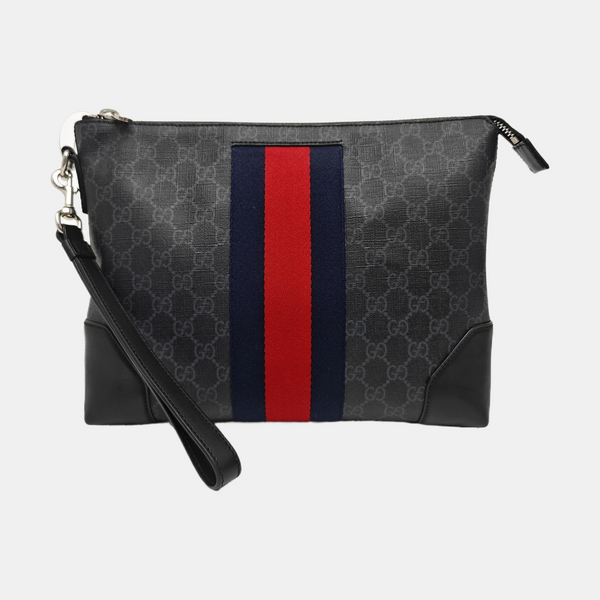 Ophidia Large Monogram Coated Canvas Gray