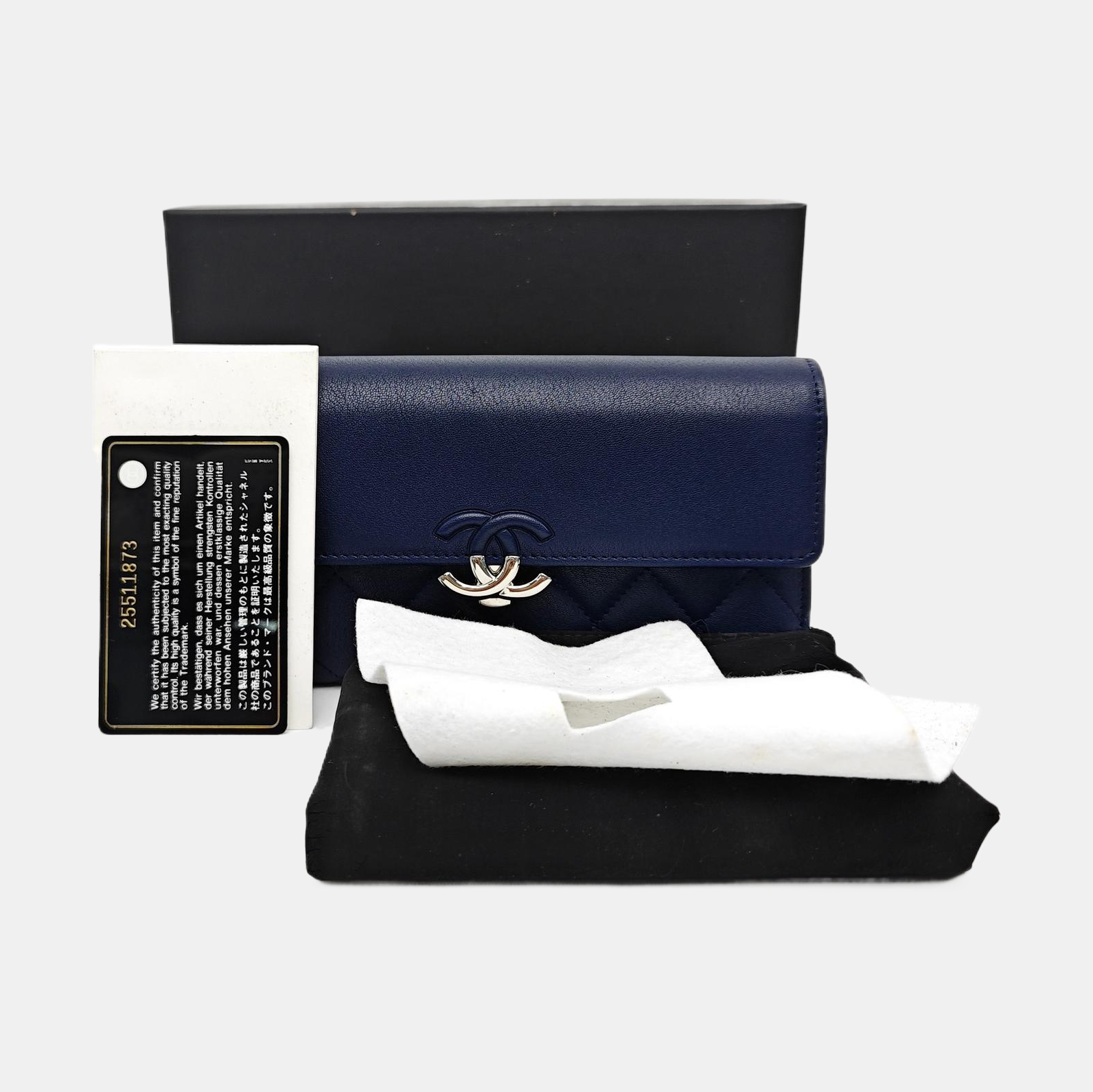 Quilted Lambskin Wallet Blue