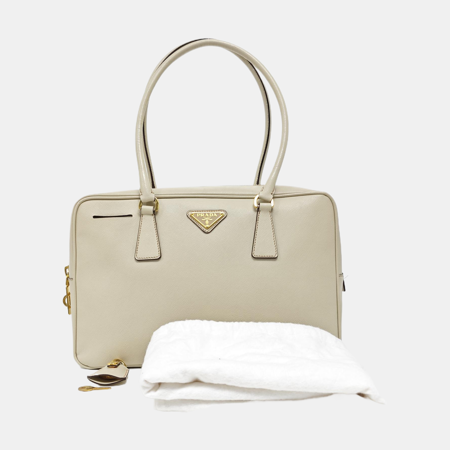 Calfskin Shoulder Bag Beige