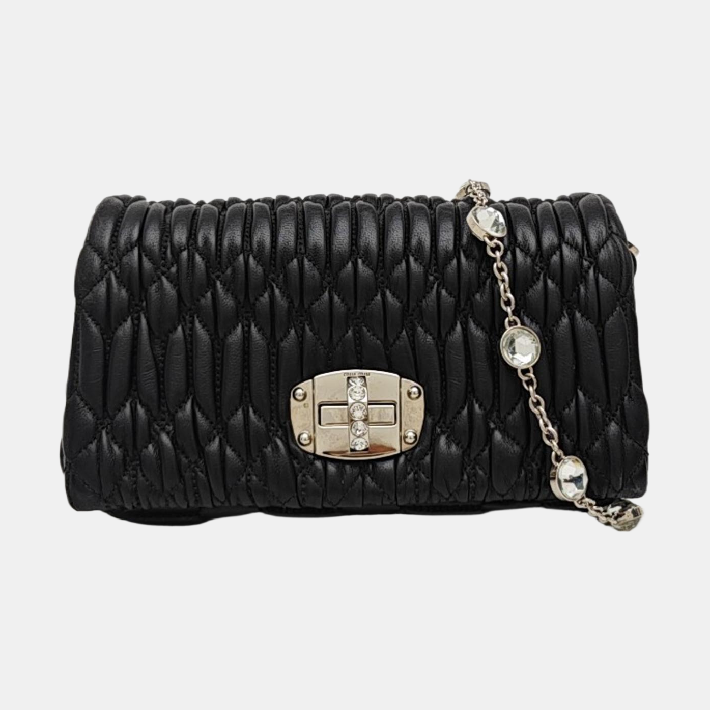 Crystal Mini Lambskin Black