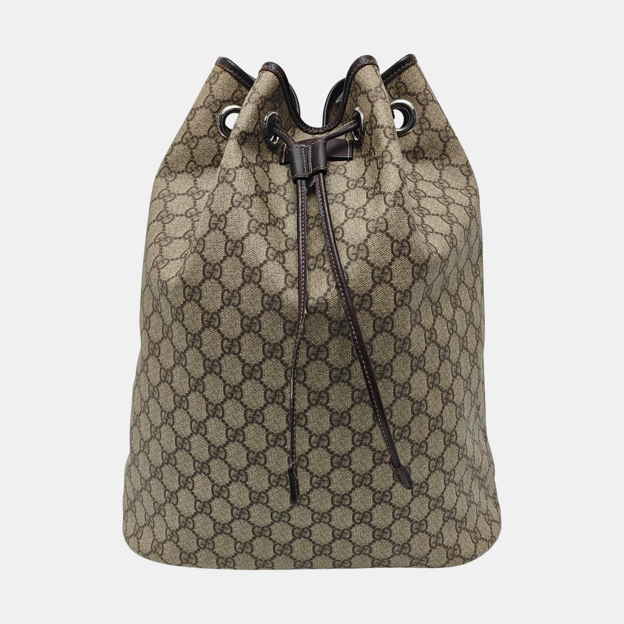 Monogram Coated Canvas Backpack Beige