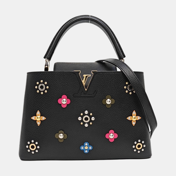 Authenticated pre-owned  CAPUCINES MM Calfskin Black - Shoulder Bag at Looply