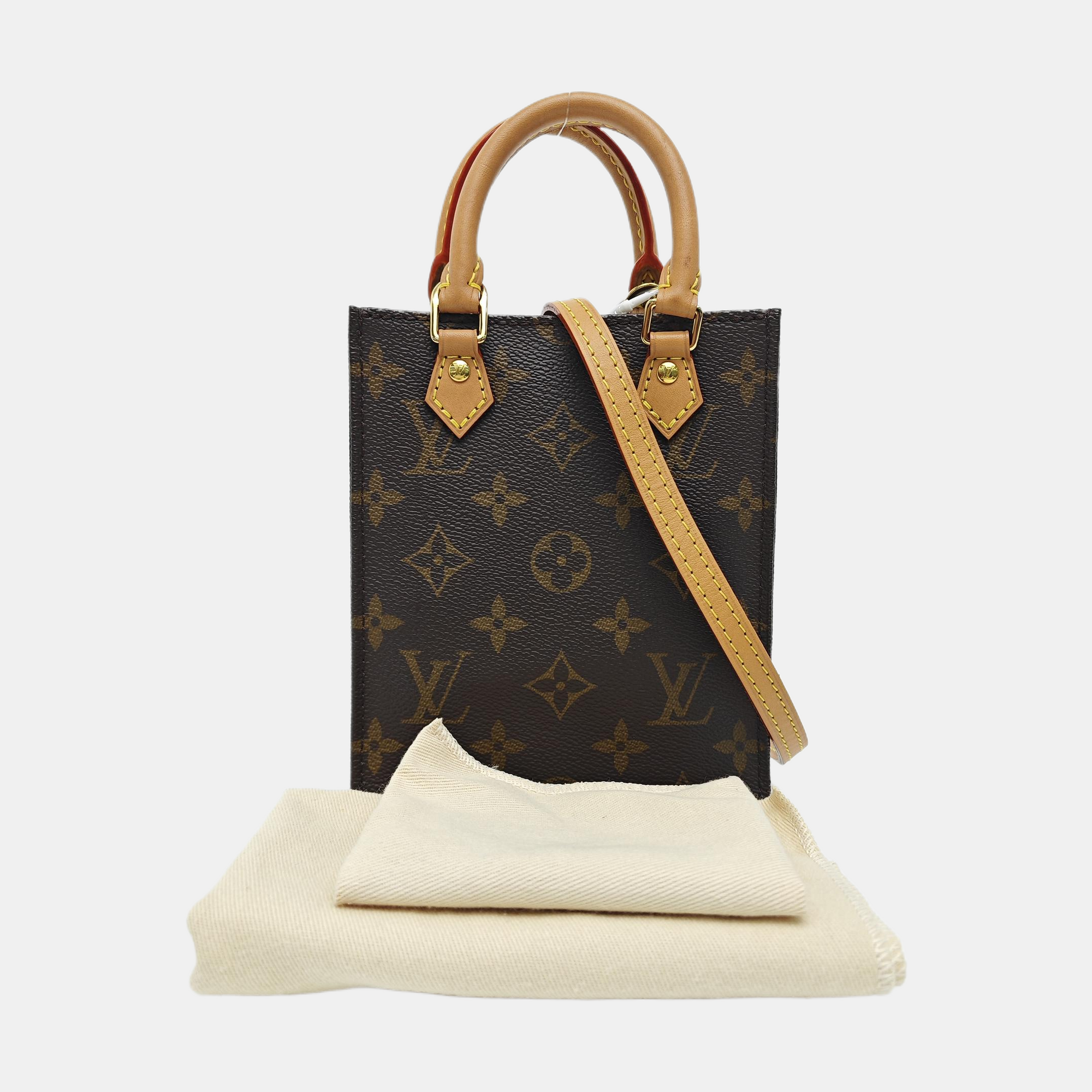 SAC PLAT Mini Monogram Coated Canvas Brown
