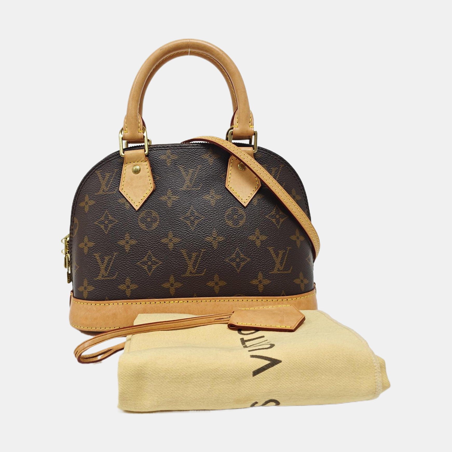 ALMA BB Monogram Coated Canvas Brown
