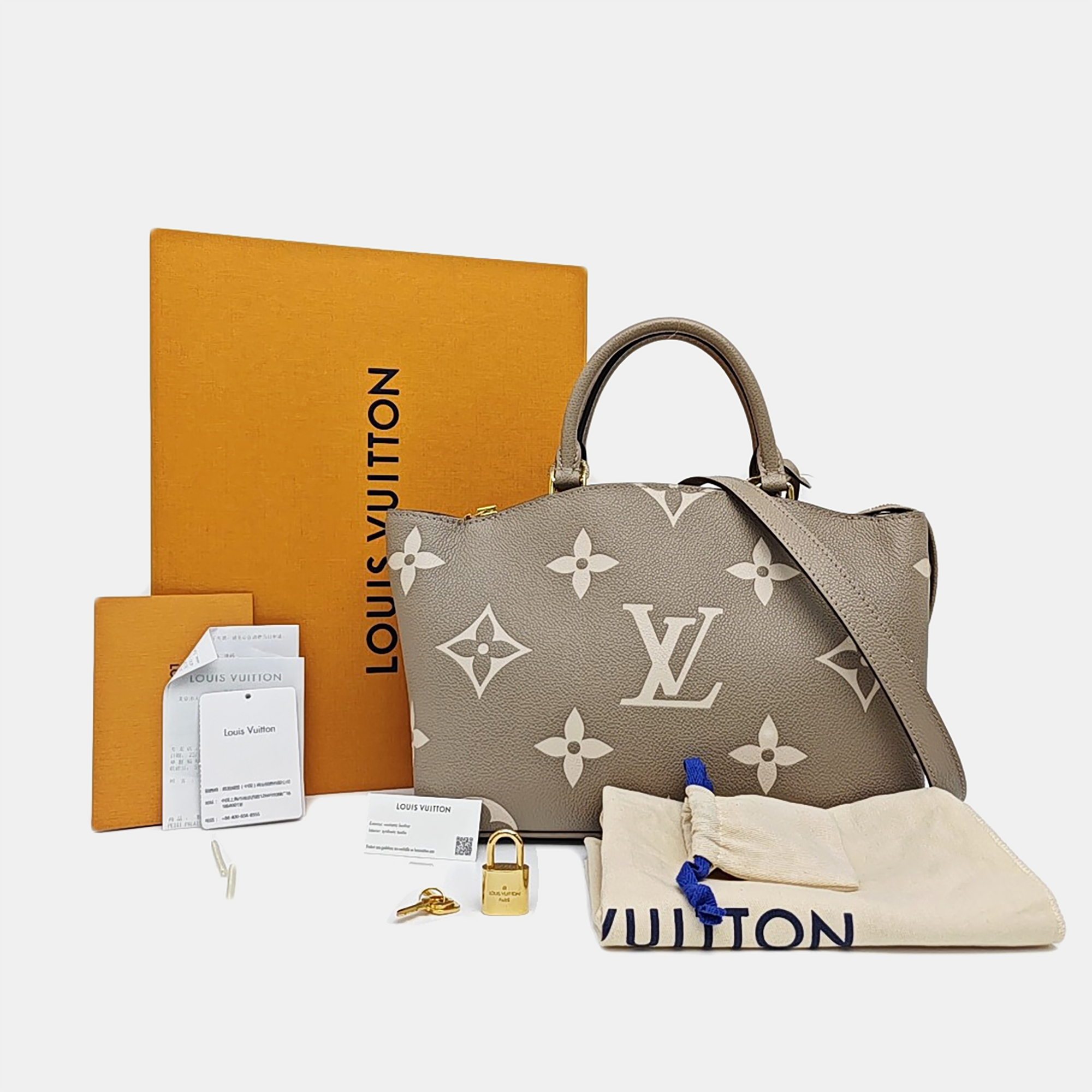 PALAIS PM Monogram Calfskin Gray