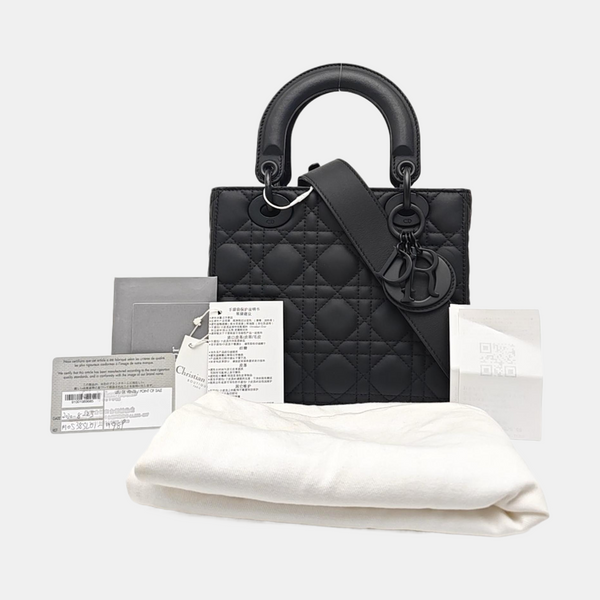 Lady Dior Small Cannage Calfskin Black
