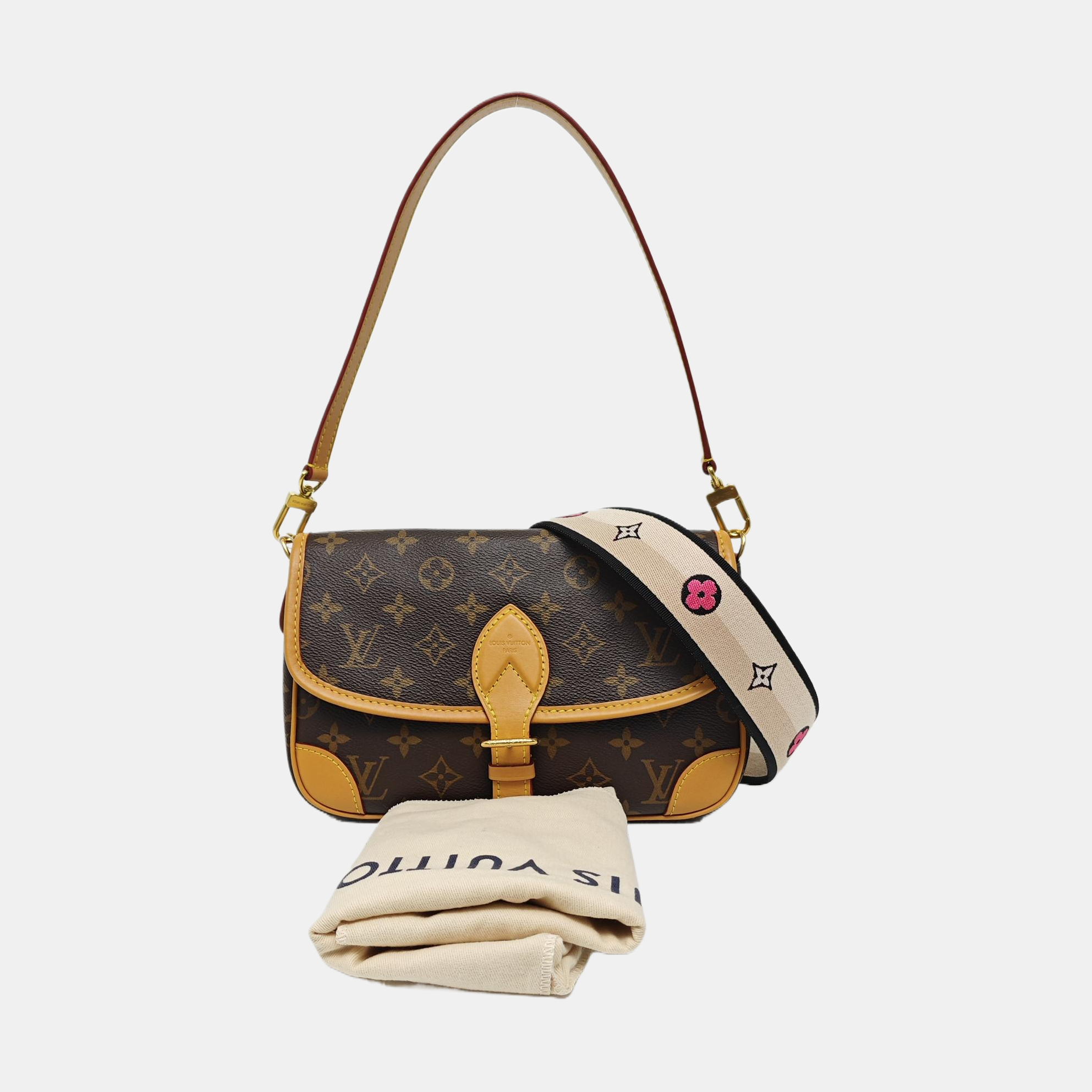 DIANE Monogram Coated Canvas Brown
