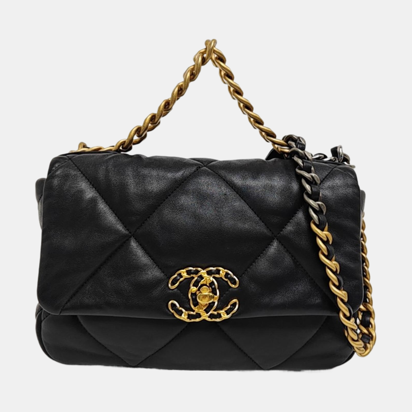 CHANEL 19 Small Quilted Lambskin Black