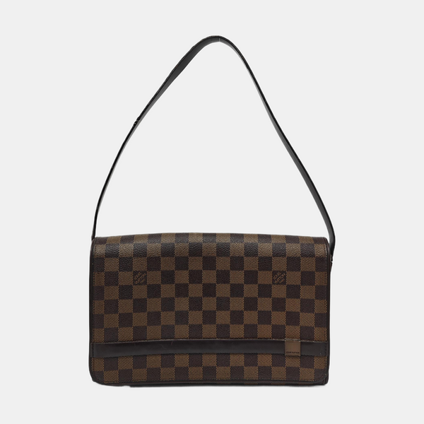 TRIBECA Damier Ebene Coated Canvas Brown