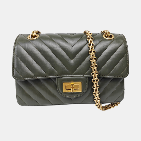 2.55 224 (mini) Chevron Calfskin Green
