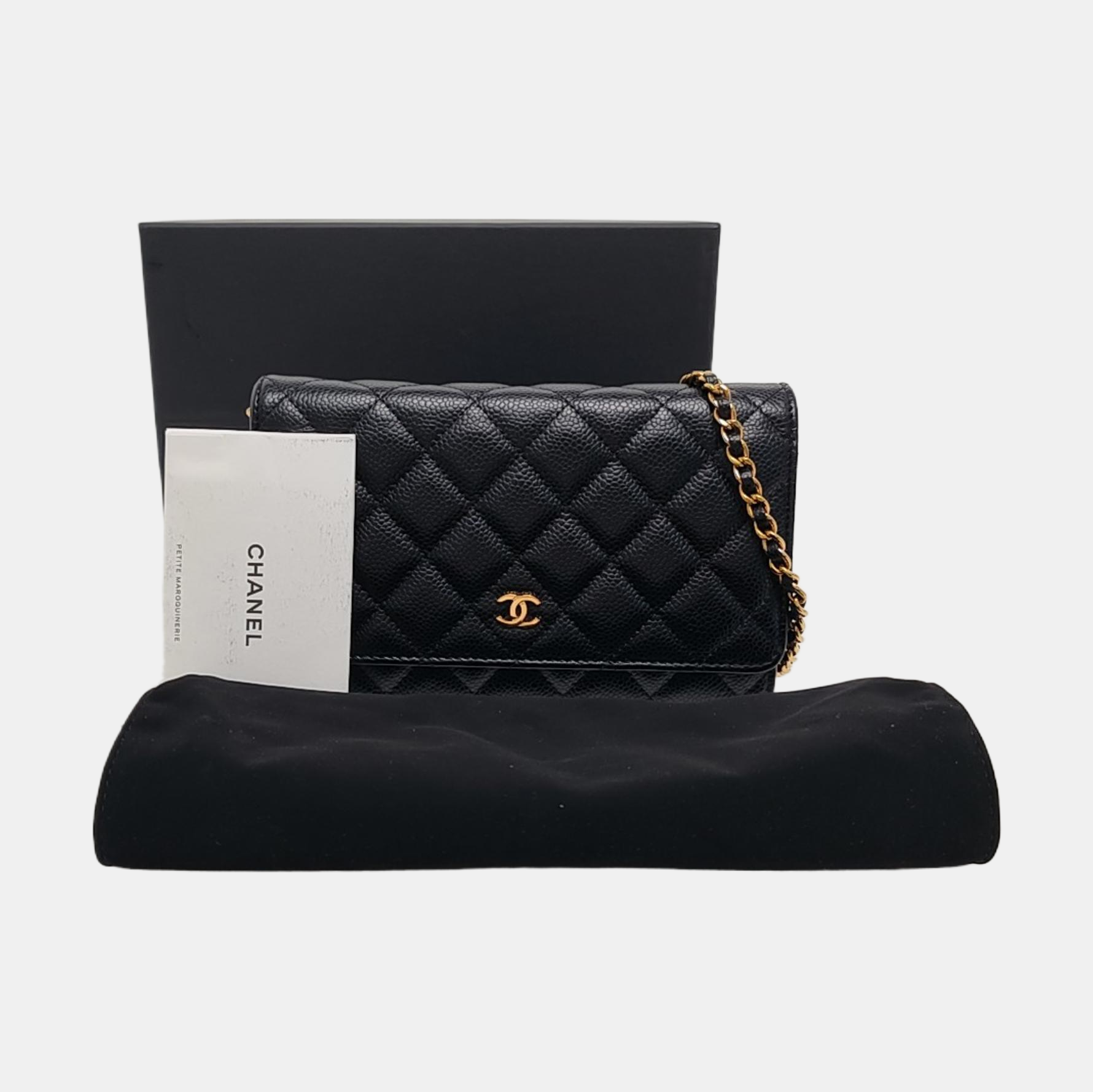 WOC Quilted Grained Calfskin Black