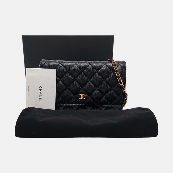 WOC Quilted Grained Calfskin Black