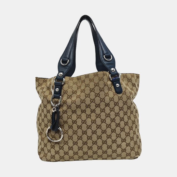 Monogram Canvas Tote Bag Beige