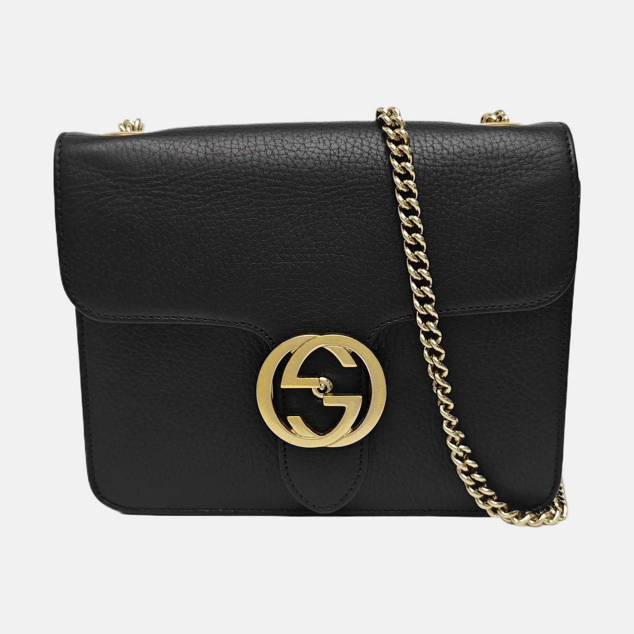 Interlocking G Small Calfskin Black