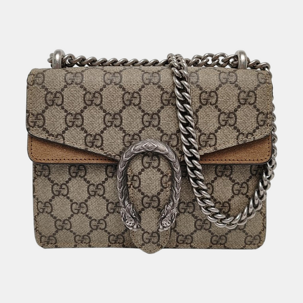 Dionysus Mini Monogram Coated Canvas Beige