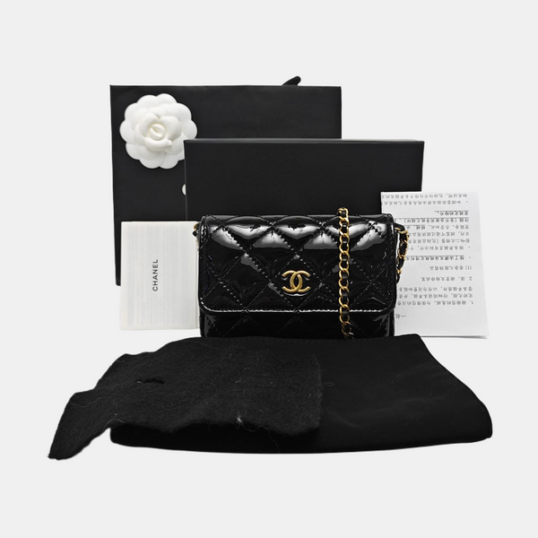 Quilted Patent Leather Black
