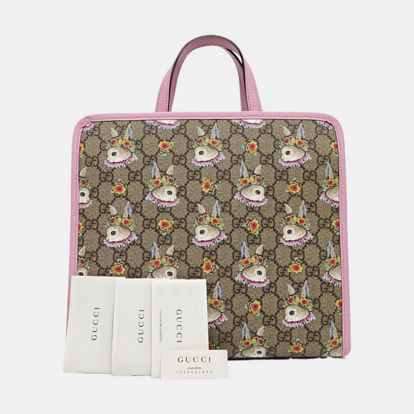 Monogram Coated Canvas Tote Bag Beige