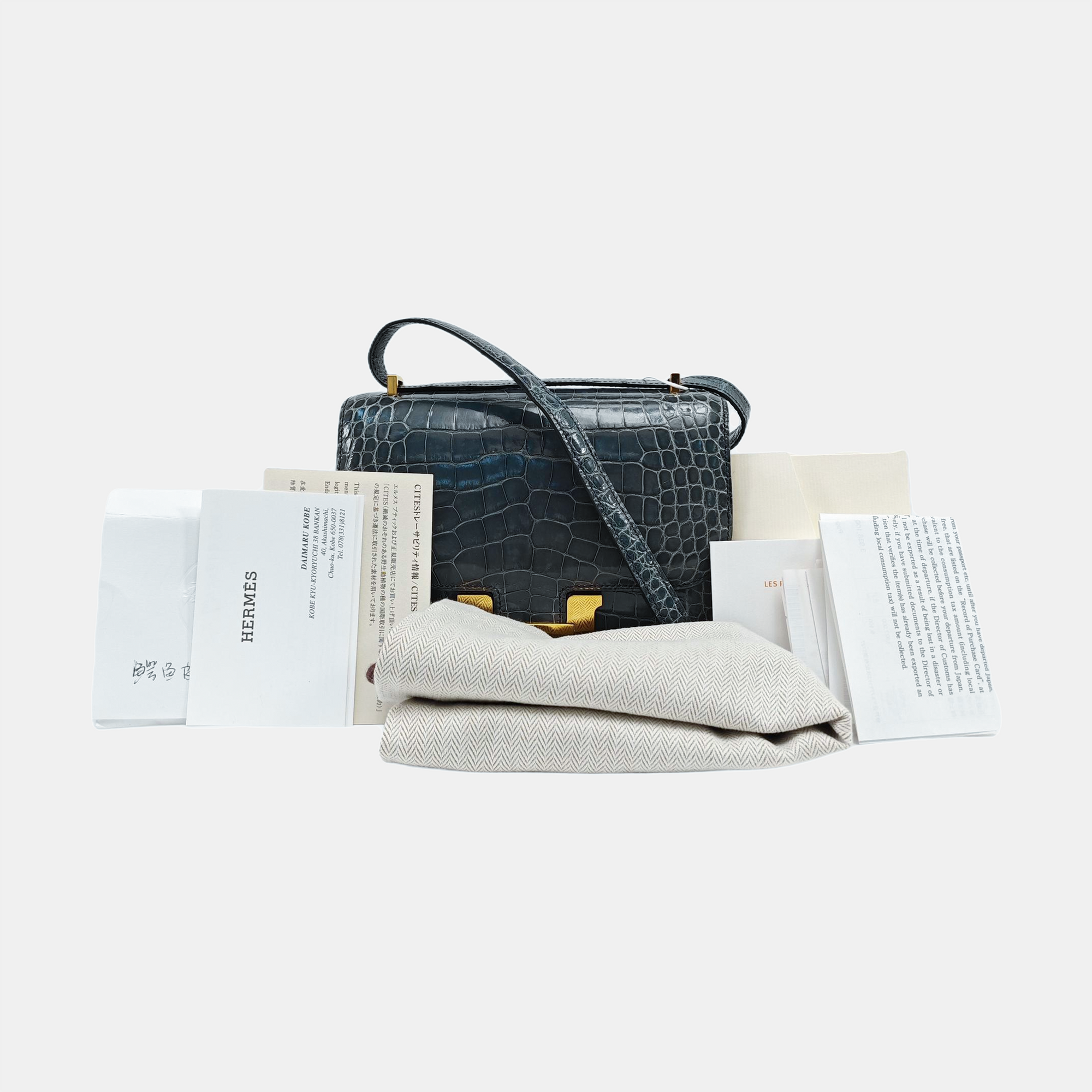 Constance 19 Shiny Porosus Crocodile Blue