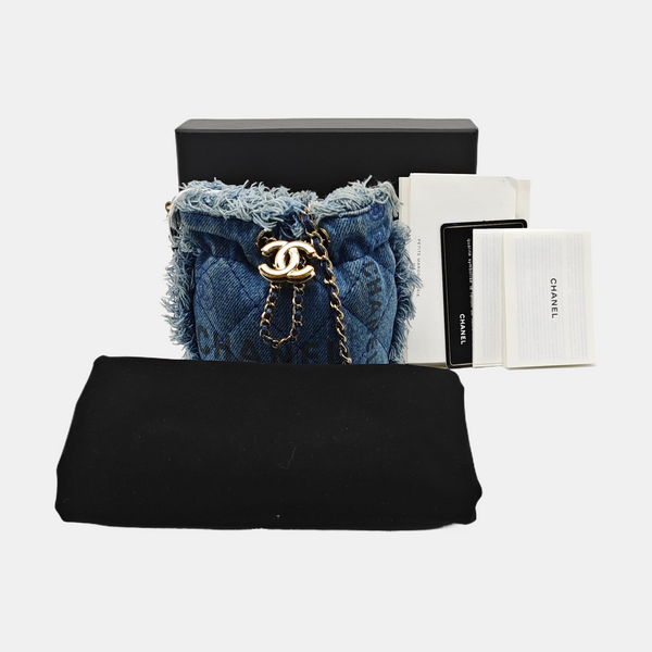 DRAWSTRING Quilted Denim Blue