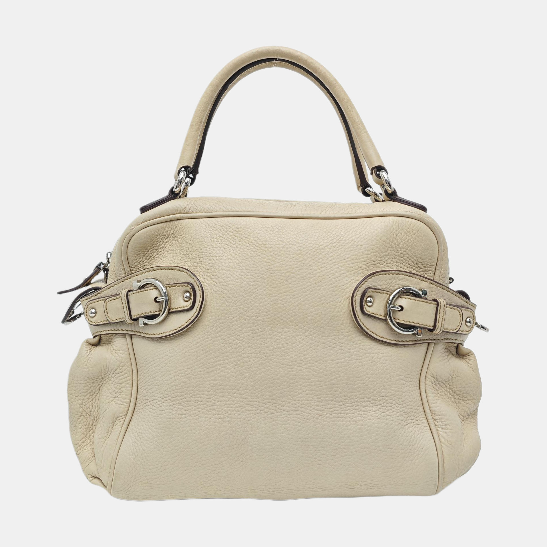 Calfskin Top Handle Bag Beige