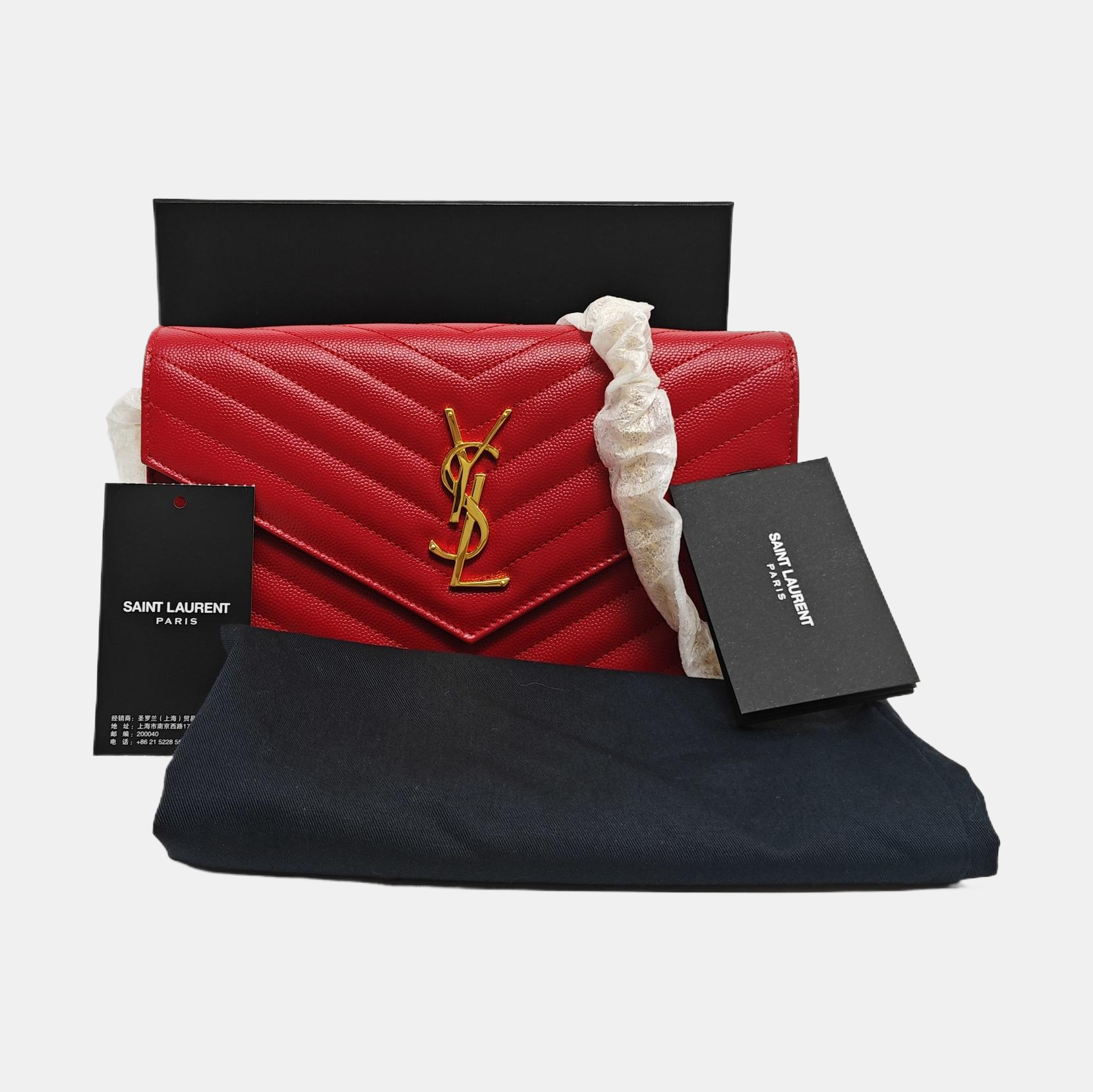 MONOGRAM Medium Chevron Calfskin Red