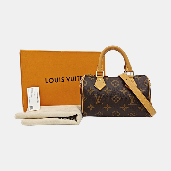 SPEEDY Nano Monogram Coated Canvas Brown
