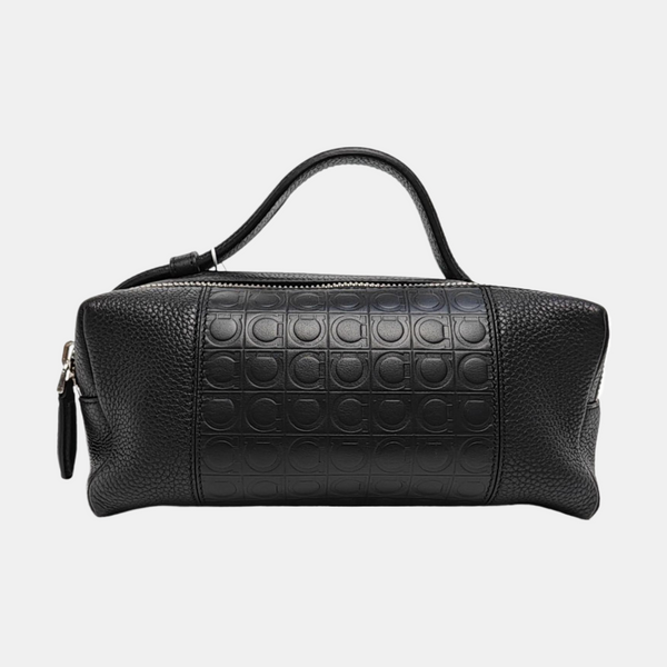 Calfskin Top Handle Bag Black