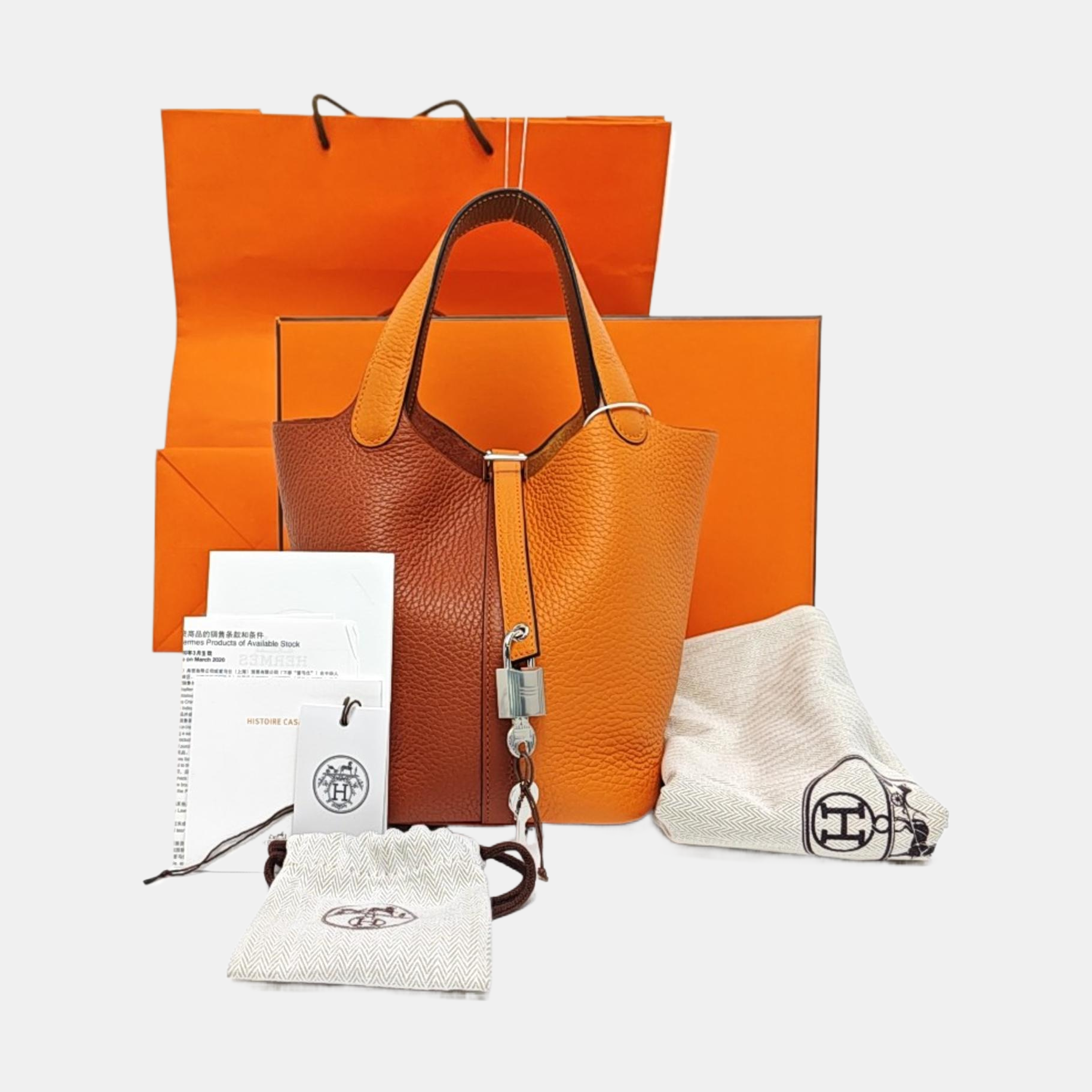 Authenticated pre-owned  Picotin Lock 18 Clemence Multicolor - Bucket Bag at Looply