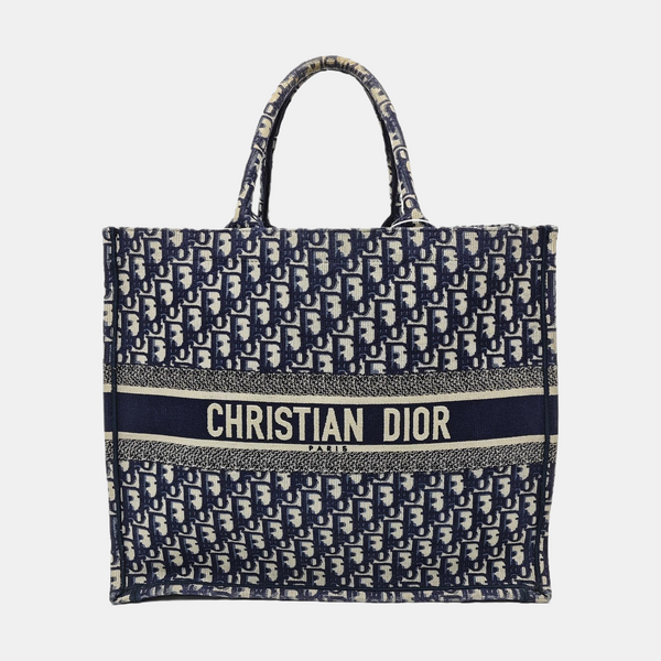 Book Tote Large Oblique Canvas Blue