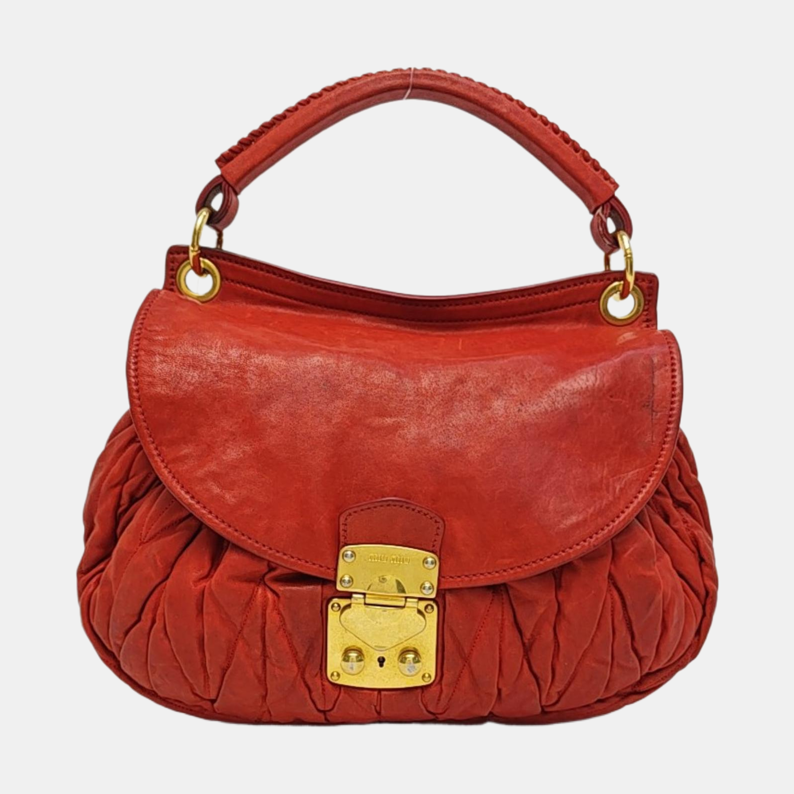 Miu Coffer Quilted Lambskin Red