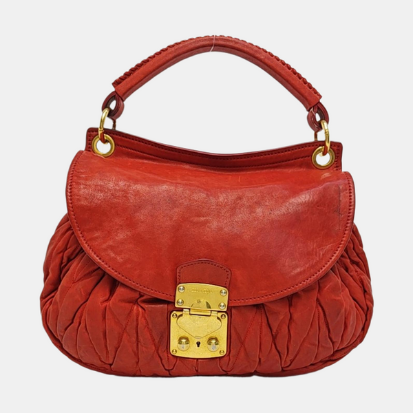 Miu Coffer Quilted Lambskin Red