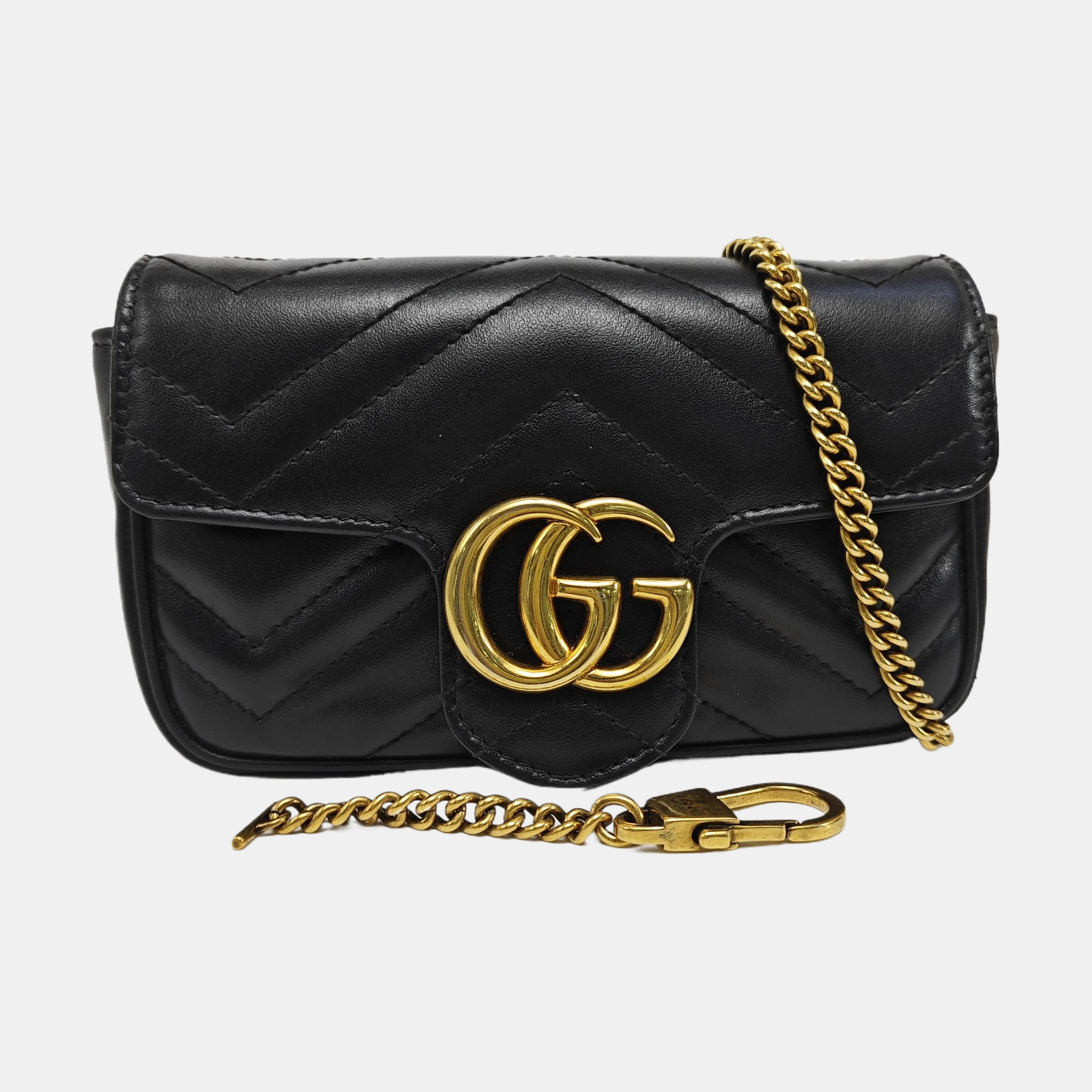 GG Marmont Mini Quilted Calfskin Black