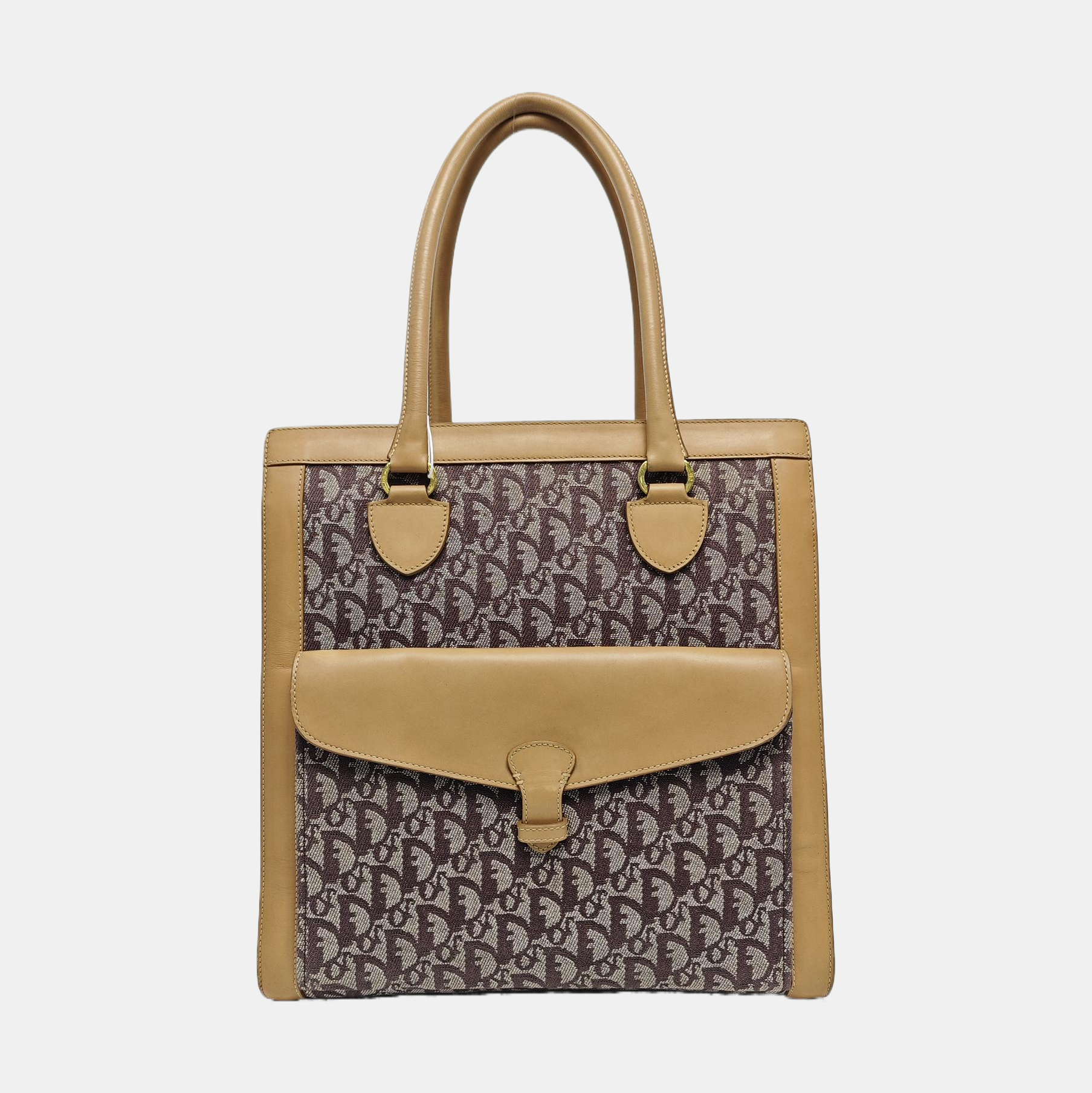 Oblique Canvas Tote Bag Multicolor