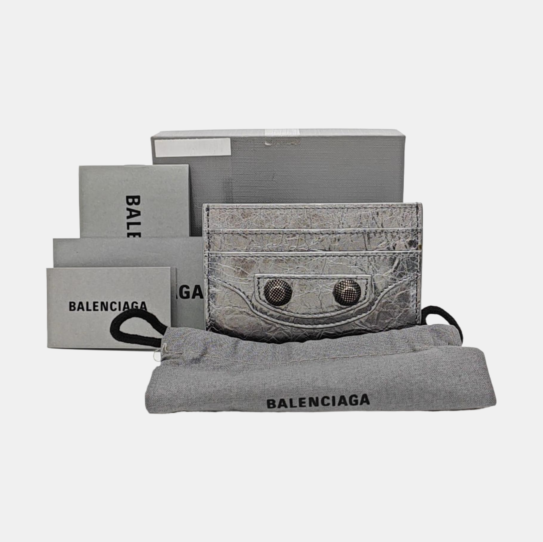 Le Cagole Lambskin Silver Card Holder