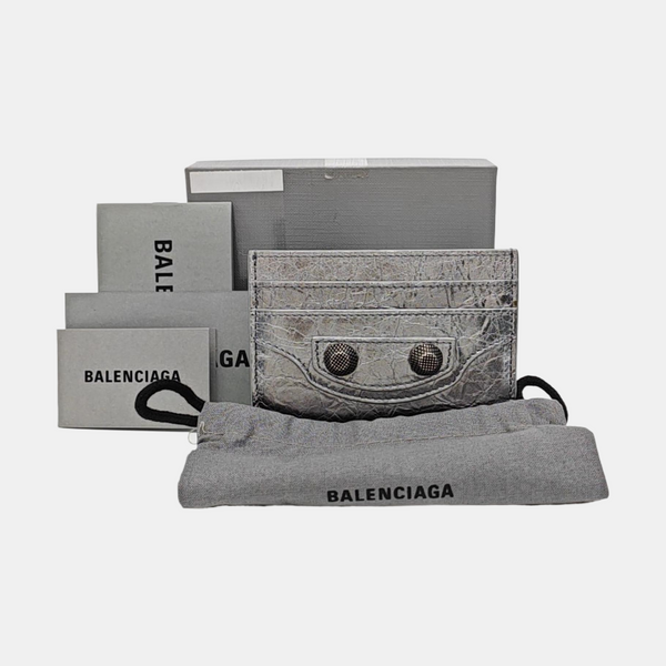 Le Cagole Lambskin Silver Card Holder